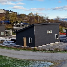 Fra byggefasen av Ung-Heim minihus. 